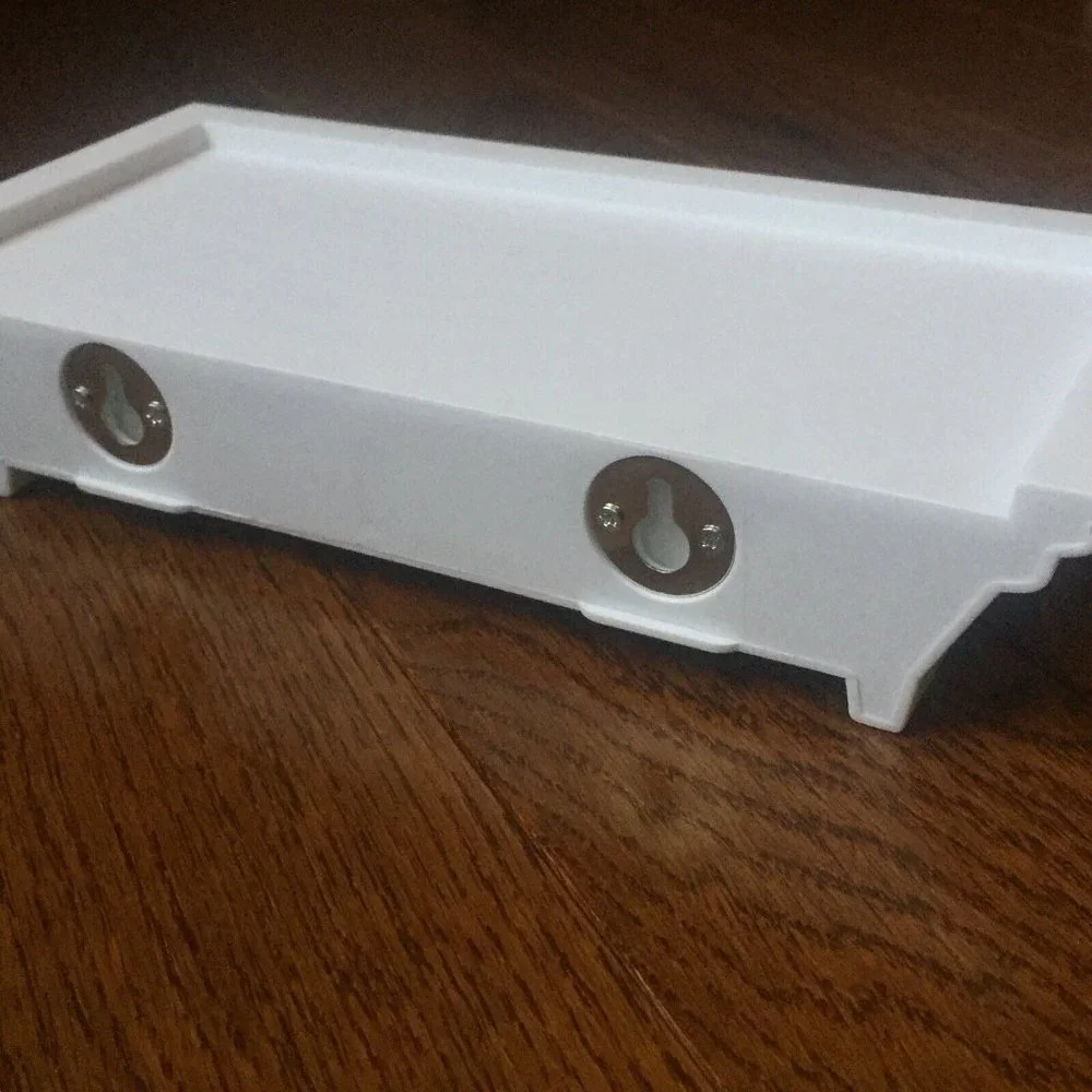 6 Small white shelves set pvc plastic mini easy wall shelf keys phone kids NWT